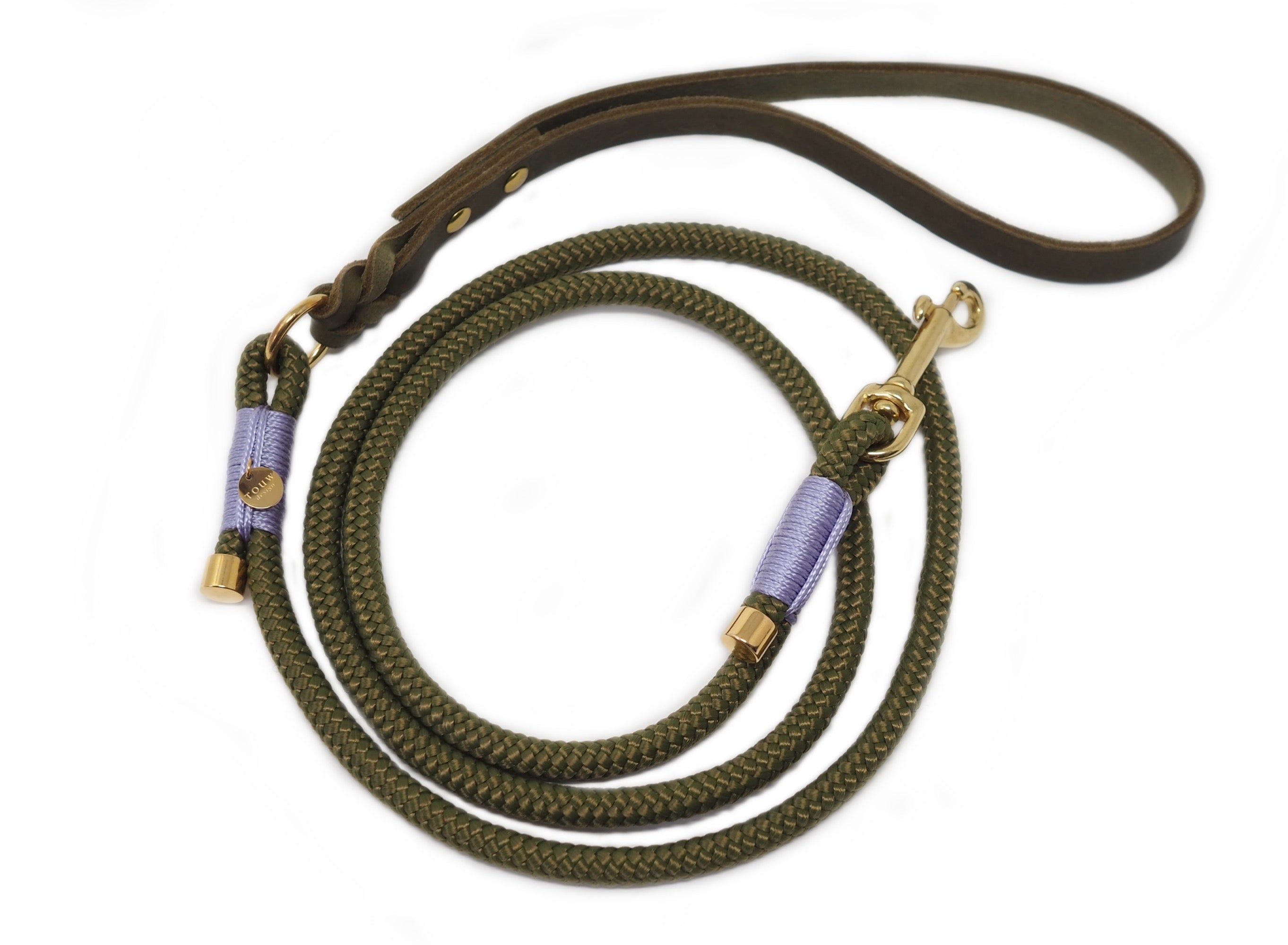 Gewone lijn met leren handvat