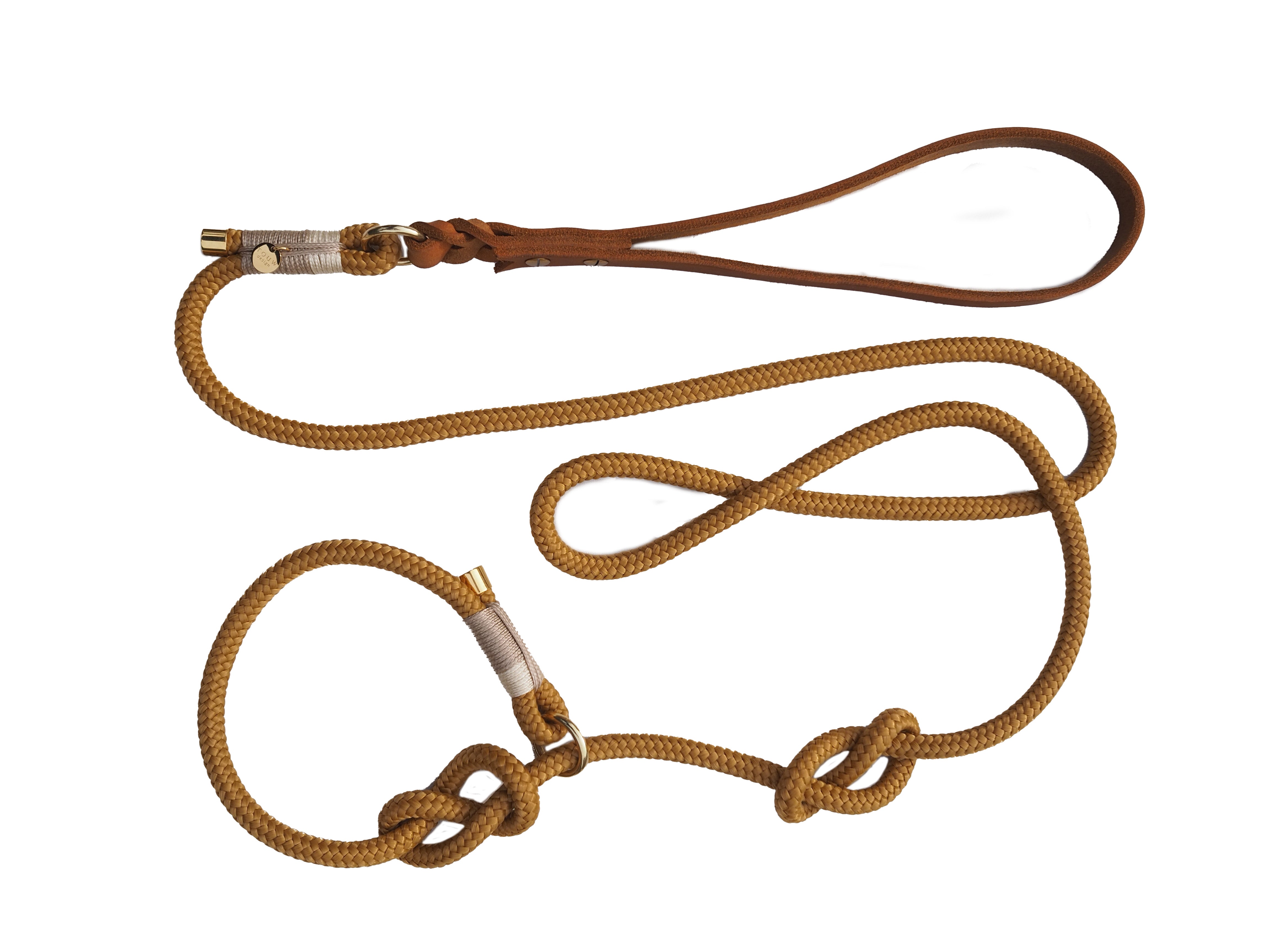 Jachtlijn met leren handvat