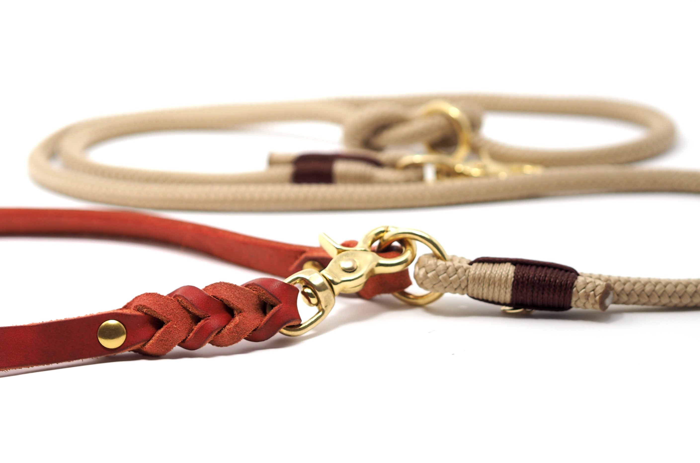 Verstelbare lijn met leren handvat